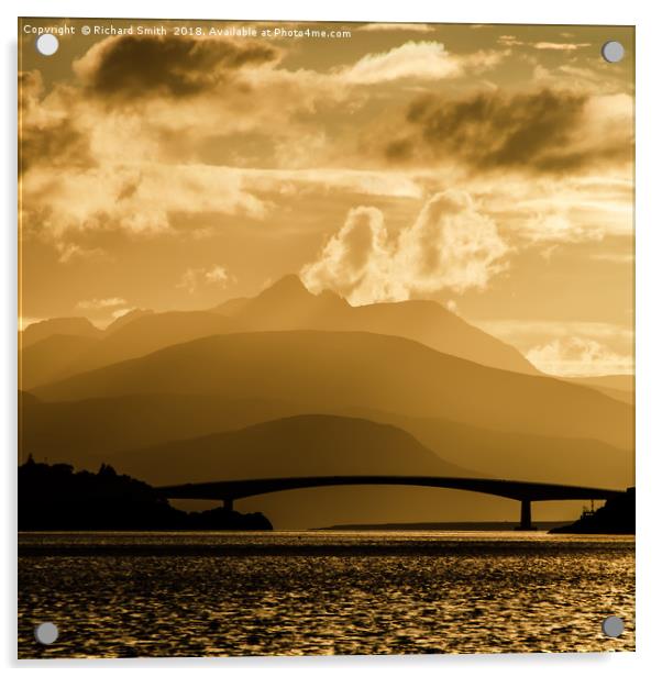 The Skye Bridge in the evening Acrylic by Richard Smith