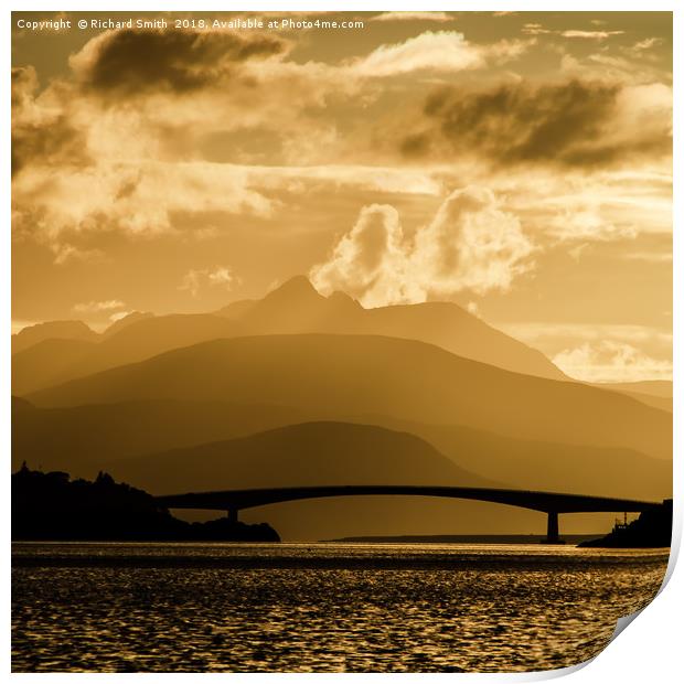 The Skye Bridge in the evening Print by Richard Smith