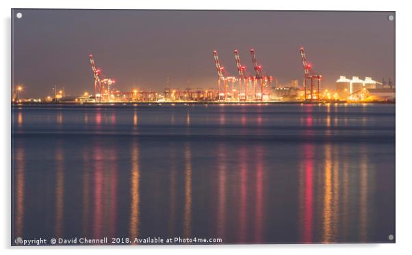 Liverpool 2 Container Terminal Magic  Acrylic by David Chennell