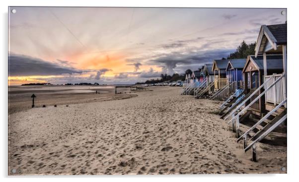 Beach hut sunrise - Wells-next-the-Sea Acrylic by Gary Pearson