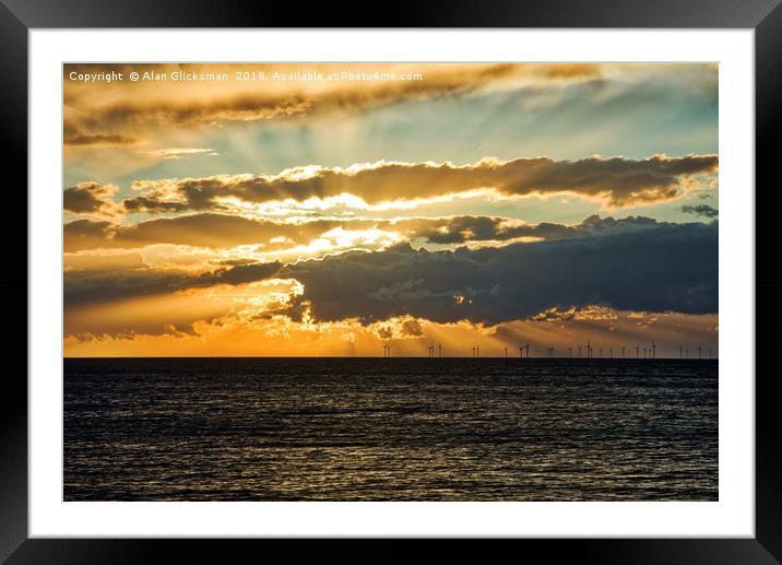 Sunset over Thanet Offshore Wind Farm Framed Mounted Print by Alan Glicksman