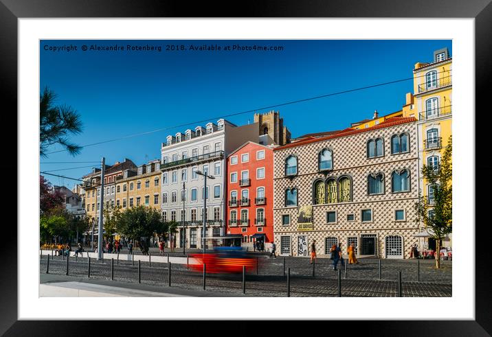 Azulejo tiled buildings in Alfama, Lisbon Framed Mounted Print by Alexandre Rotenberg
