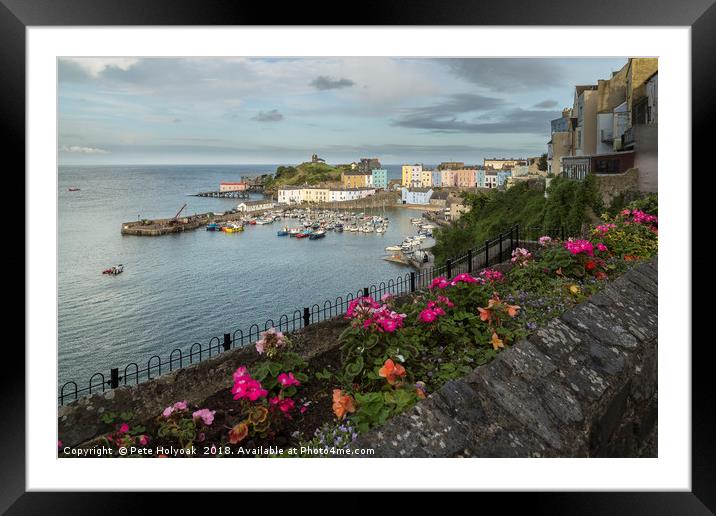 Tenby Harbour From Above Framed Mounted Print by Pete Holyoak