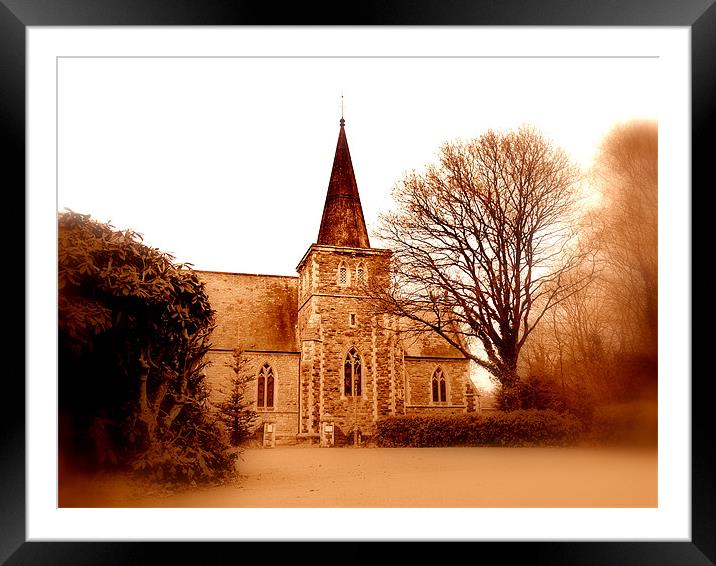 Rownhams Church Framed Mounted Print by Louise Godwin