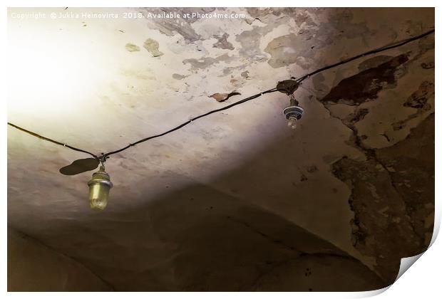 Lamps On The Cell Ceiling Print by Jukka Heinovirta