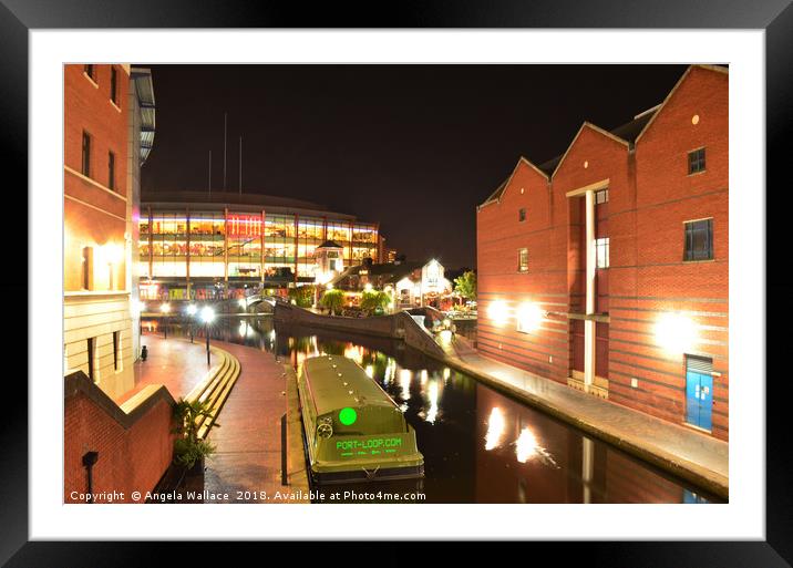 Birmingham Arena and Canal Framed Mounted Print by Angela Wallace
