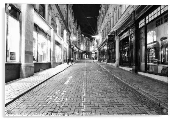 Cannon Street Birmingham black & white          Acrylic by Angela Wallace