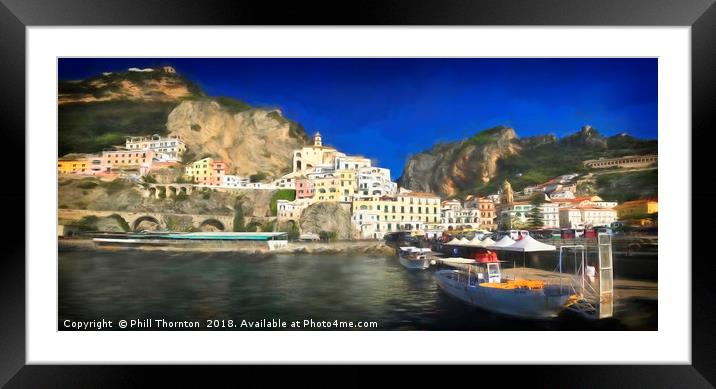 Italian village of Amalfi Framed Mounted Print by Phill Thornton
