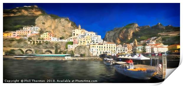 Italian village of Amalfi Print by Phill Thornton