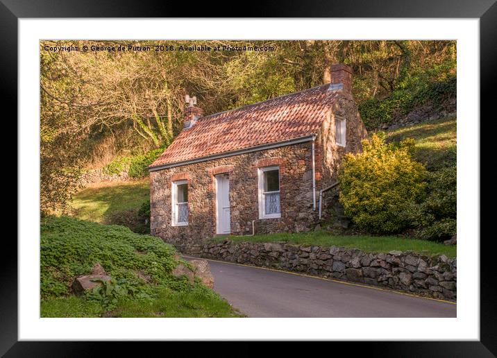 Traditional Guernsey cottage   Framed Mounted Print by George de Putron