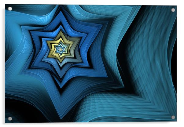 Fractal Star Acrylic by John Edwards