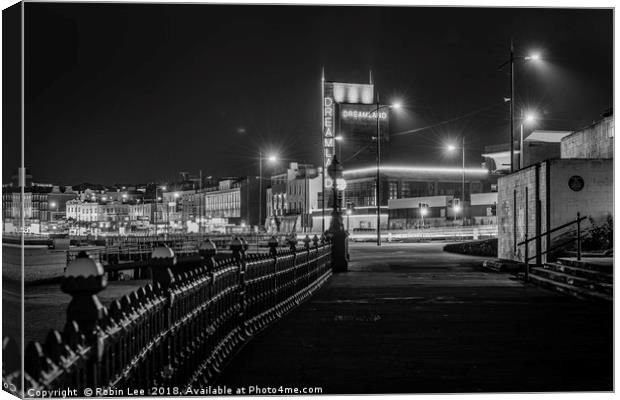 Margate seafront by night Canvas Print by Robin Lee