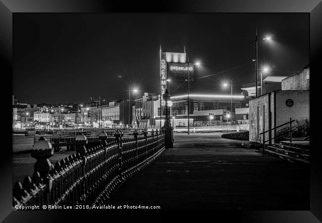 Margate seafront by night Framed Print by Robin Lee