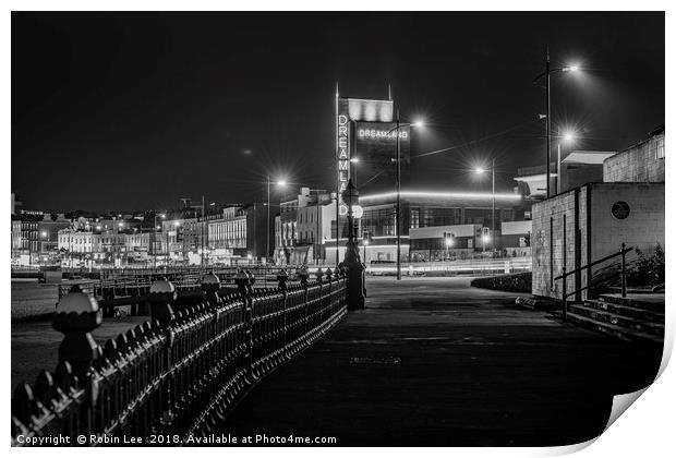 Margate seafront by night Print by Robin Lee