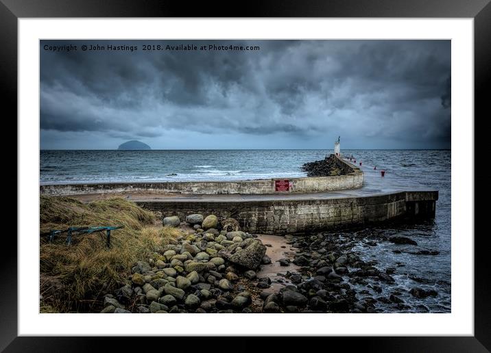 Storm Brewing Over Ailsa Craig Framed Mounted Print by John Hastings