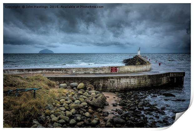 Storm Brewing Over Ailsa Craig Print by John Hastings