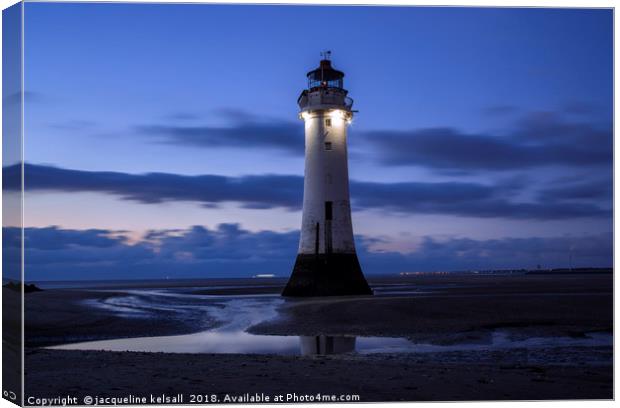 Perch Rock Light House . New Brighton . Wirral Canvas Print by jacqueline kelsall