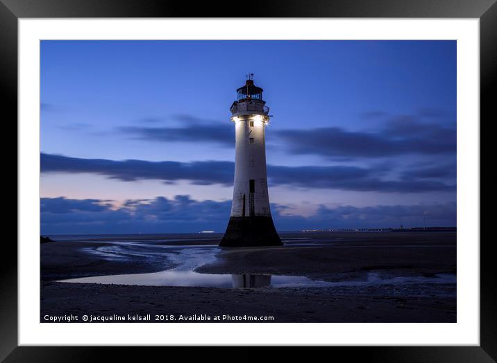 Perch Rock Light House . New Brighton . Wirral Framed Mounted Print by jacqueline kelsall