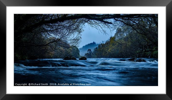 Autumn rains swell the River Varragill #2 Framed Mounted Print by Richard Smith