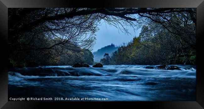 Autumn rains swell the River Varragill #2 Framed Print by Richard Smith