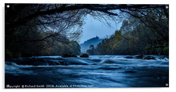 Autumn rains swell the River Varragill #2 Acrylic by Richard Smith