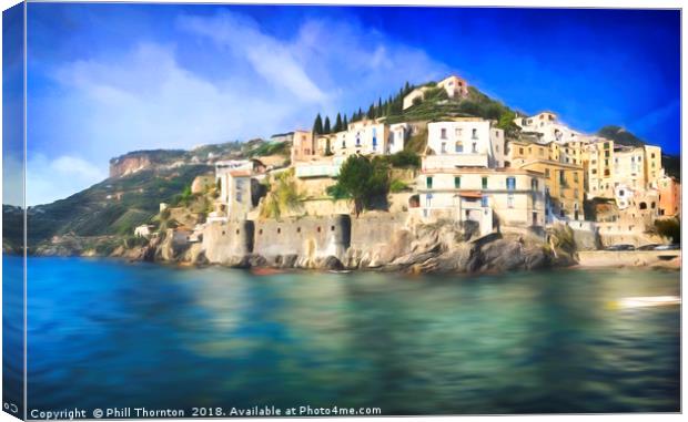 Italian village of Minori Canvas Print by Phill Thornton