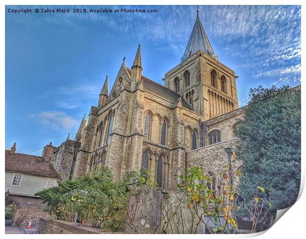 Rochester Cathedral 2 Print by Zahra Majid