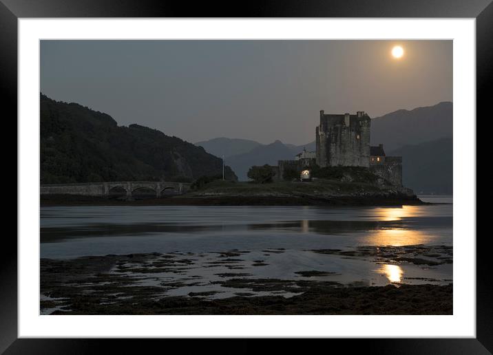 Eilean Donan Castle by Moonlight Framed Mounted Print by Derek Beattie