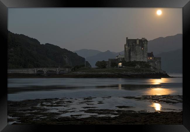 Eilean Donan Castle by Moonlight Framed Print by Derek Beattie