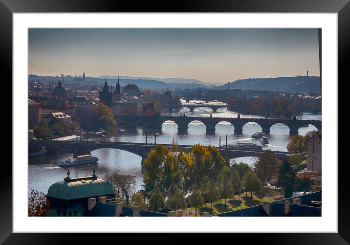 Bridges of Prague Framed Mounted Print by Ceri Jones
