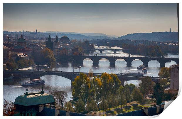 Bridges of Prague Print by Ceri Jones