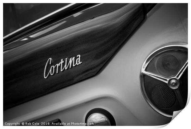 Timeless and Iconic The Lotus Ford Cortina Print by Rob Cole