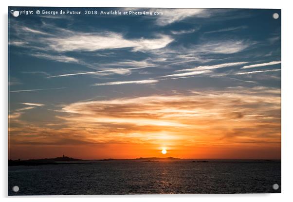 Sunset over Lihou Island Acrylic by George de Putron