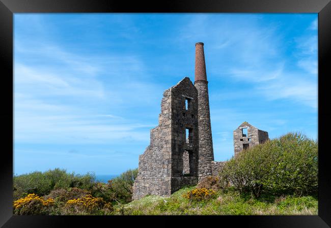 Carn Galver Tin Mine in Cornwall Framed Print by Linda Cooke