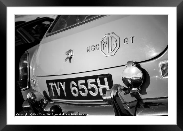 Classic MGC GT Car Boot Badge Framed Mounted Print by Rob Cole