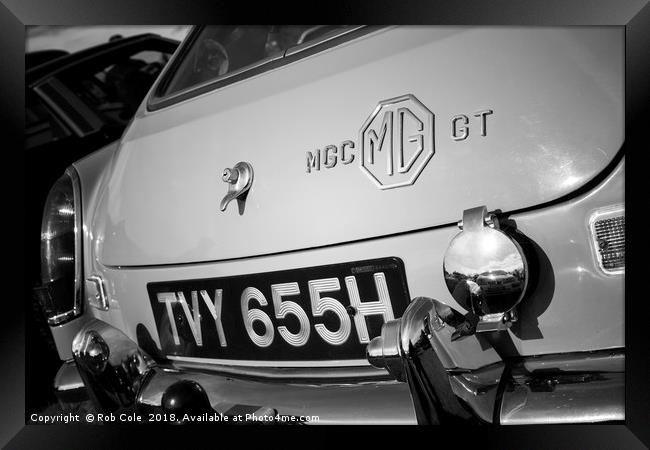Classic MGC GT Car Boot Badge Framed Print by Rob Cole