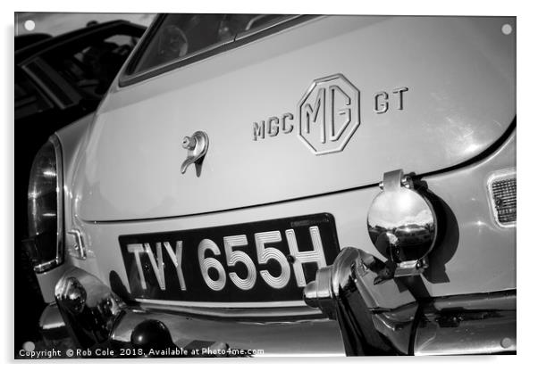 Classic MGC GT Car Boot Badge Acrylic by Rob Cole