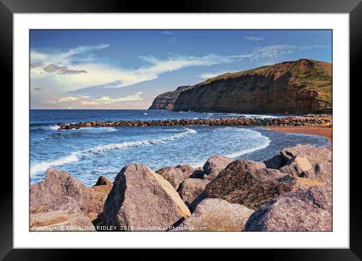 "Evening light Skinningrove" Framed Mounted Print by ROS RIDLEY