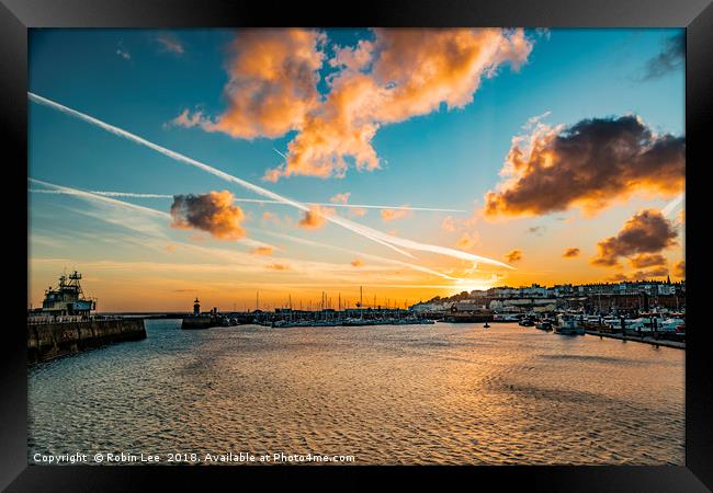 Ramsgate Royal Harbour and Marina sunset Framed Print by Robin Lee