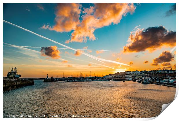 Ramsgate Royal Harbour and Marina sunset Print by Robin Lee