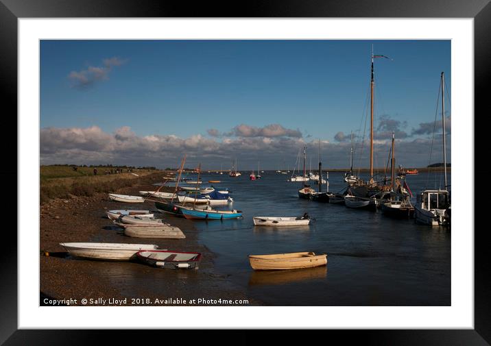 Boats and sky at Wells-next-the-Sea Framed Mounted Print by Sally Lloyd