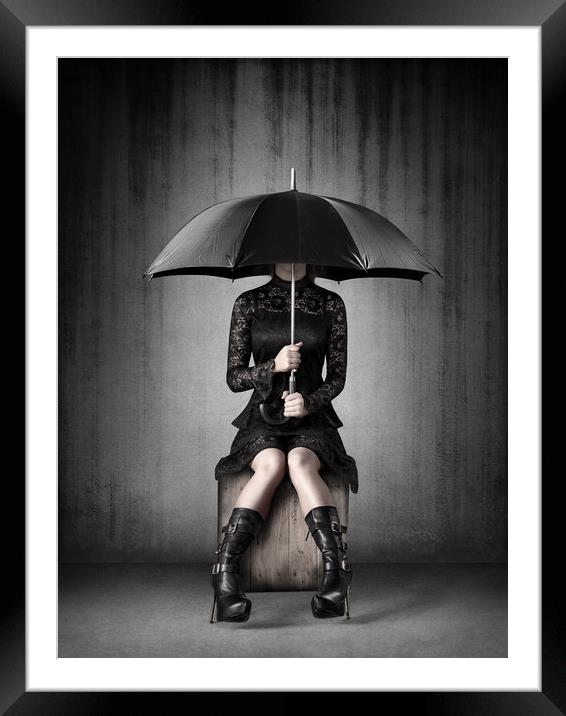 Black Rain Framed Mounted Print by Johan Swanepoel