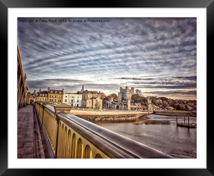 Rochester Bridge River Medway Framed Mounted Print by Zahra Majid