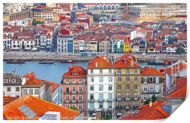 Porto Rooftops Print by Roz Collins