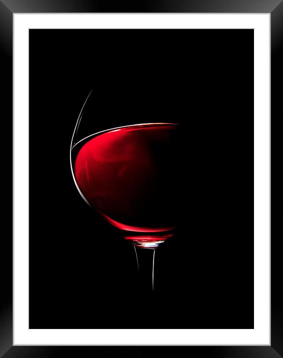 Red Wine Framed Mounted Print by Johan Swanepoel