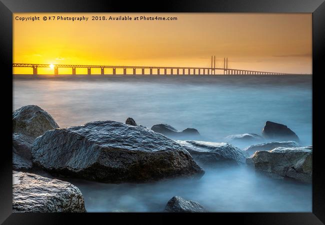 The Oresund Bridge Framed Print by K7 Photography