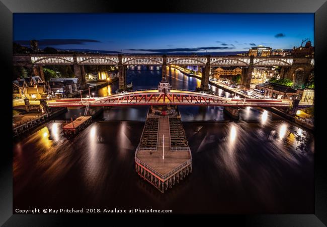 Swing Bridge at Newcastle Framed Print by Ray Pritchard
