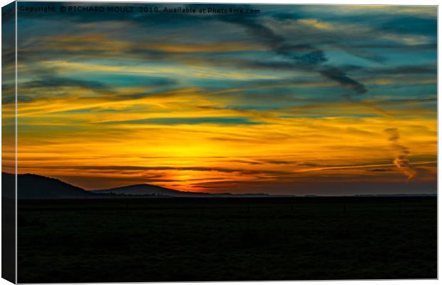 North Gower Sunset Canvas Print by RICHARD MOULT