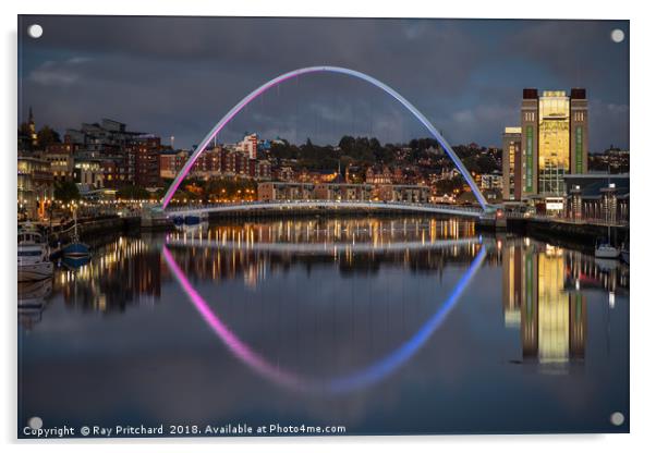 Gateshead Millennium Bridge Acrylic by Ray Pritchard