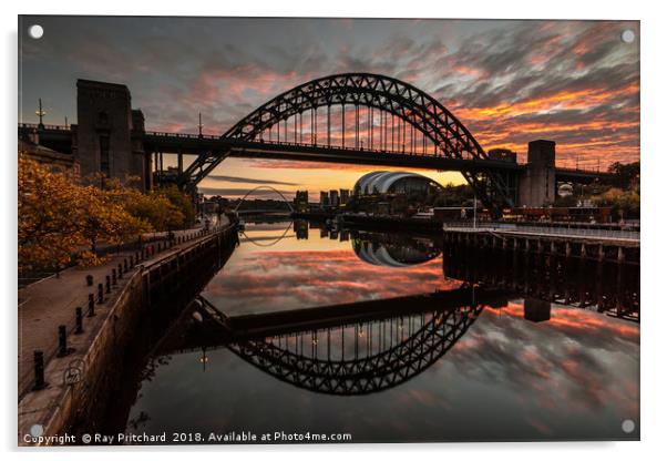 Sunrise at the Tyne Bridge Acrylic by Ray Pritchard